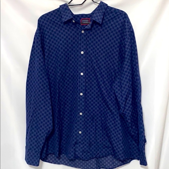 UNTUCKit Other - UNTUCKIT MENS SIZE XXXL BLUE GEO SMALL SQUARES Casual Button Down Shirt CLEAN